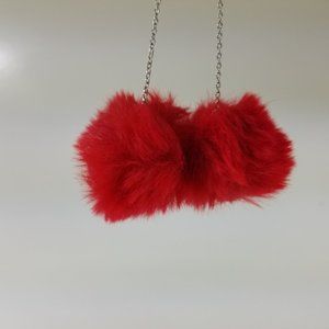 Red 1 Pair Faux Fur Fluffy Pom Pom Drop Dangle Earrings Set Bohemia Et…